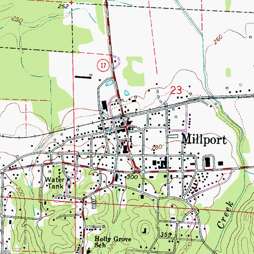 Topographic Map of Millport, AL