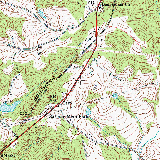 Topographic Map of Beaver Dam School (historical), SC