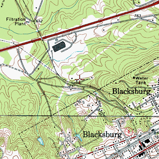 Topographic Map of Bridges Cemetery, SC