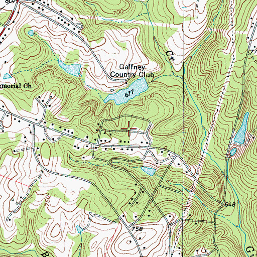 Topographic Map of Brookwood Estates, SC