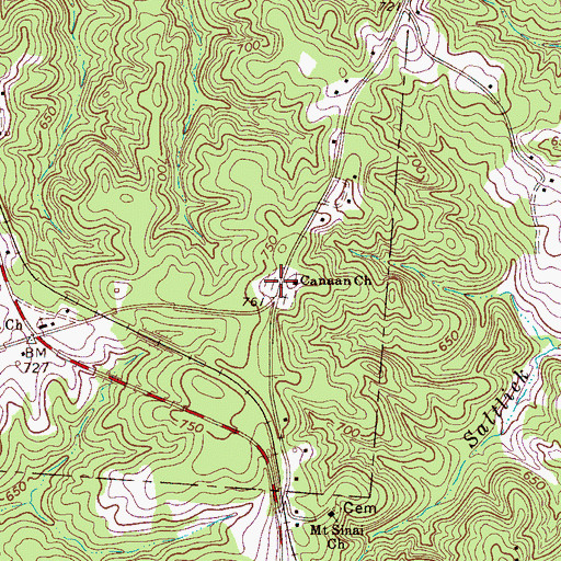 Topographic Map of Canaan Cemetery, SC