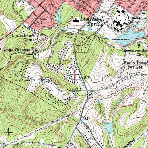 Topographic Map of Carter Heights, SC