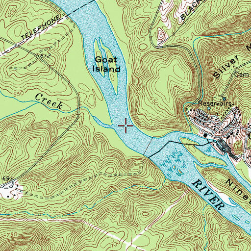 Topographic Map of Cherokee Ferry (historical), SC
