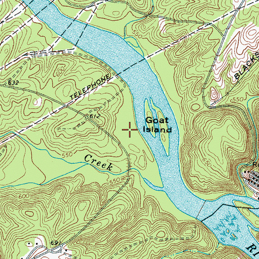 Topographic Map of Cherokee Ford Recreation Area, SC