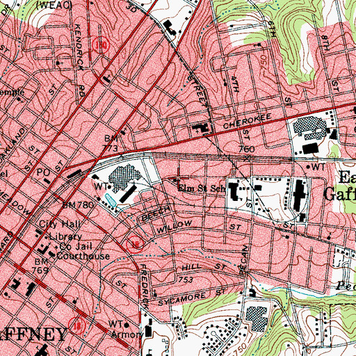 Topographic Map of Church of God, SC