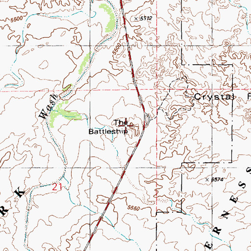 Topographic Map of The Battleship, AZ