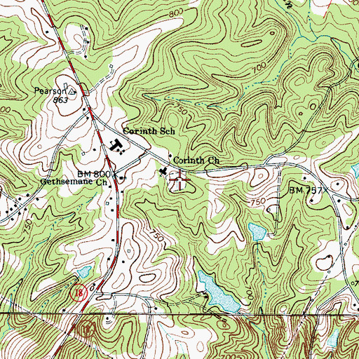 Topographic Map of Corinth Cemetery, SC