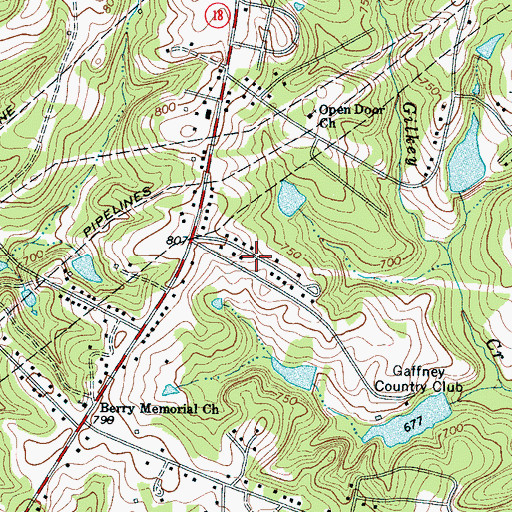 Topographic Map of Country Club Estates, SC