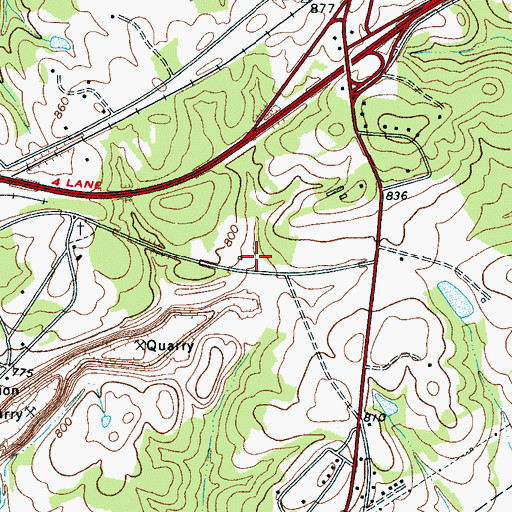 Topographic Map of Deal Cemetery, SC