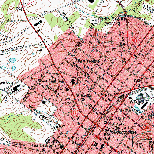 Topographic Map of Deliverance Jesus As Lord Church, SC