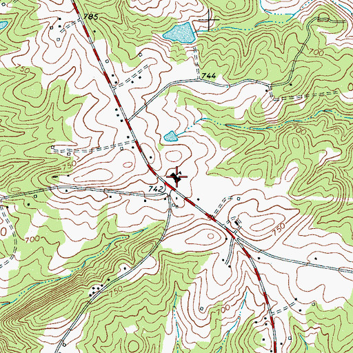 Topographic Map of Draytonville Elementary School, SC