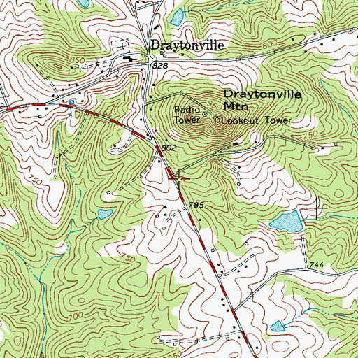 Topographic Map of Draytonville School (historical), SC