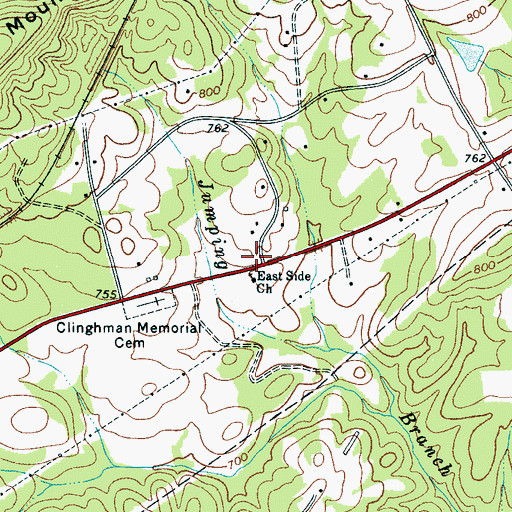 Topographic Map of Etters Cemetery, SC