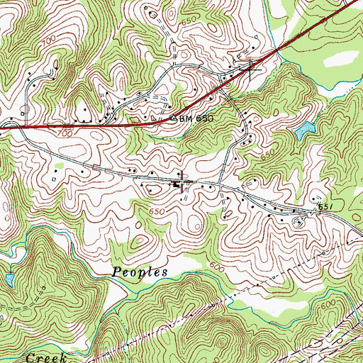 Topographic Map of Faith Baptist Church, SC