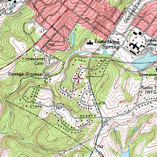 Topographic Map of Forest Hills, SC