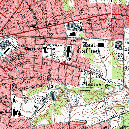Topographic Map of Foursquare Gospel Church, SC