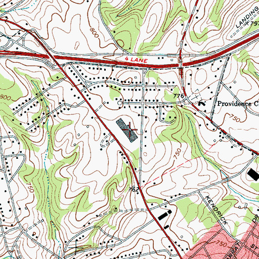 Topographic Map of Gaffney Mall Shopping Center, SC