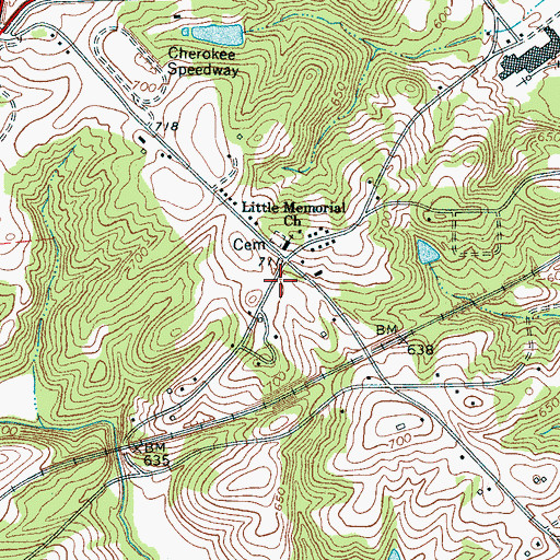 Topographic Map of Golden Springs School (historical), SC