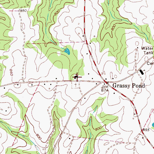 Topographic Map of Grassy Pond Baptist Church, SC
