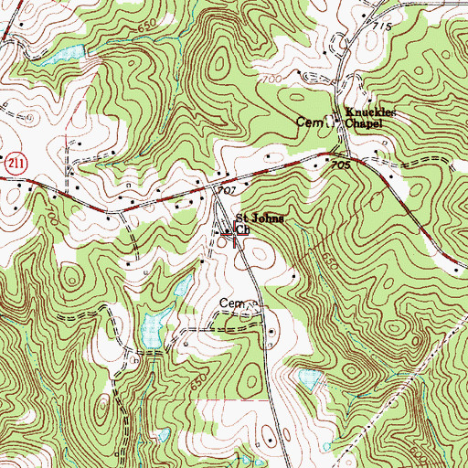 Topographic Map of Griffin Hill School (historical), SC