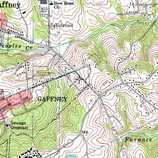 Topographic Map of Hillbrook, SC