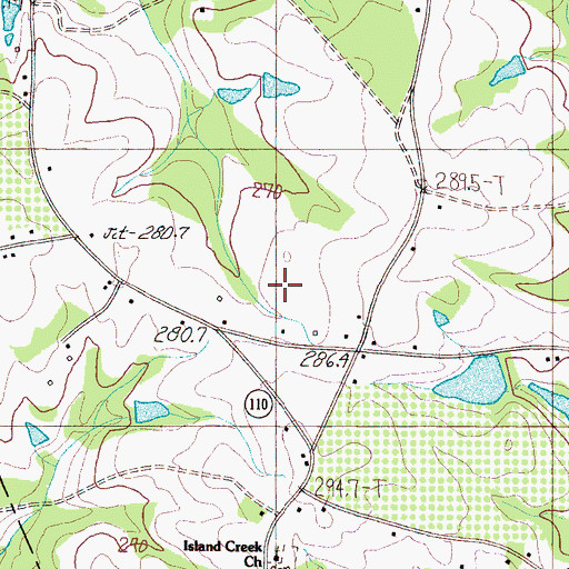 Topographic Map of Island Creek School (historical), SC