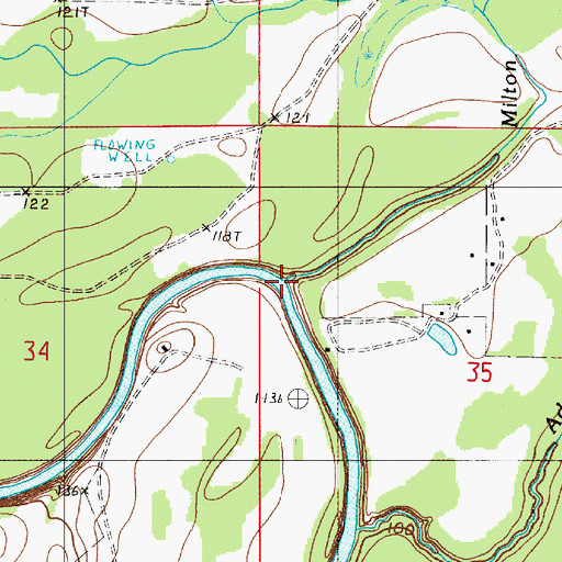 Topographic Map of Milton Branch, AL
