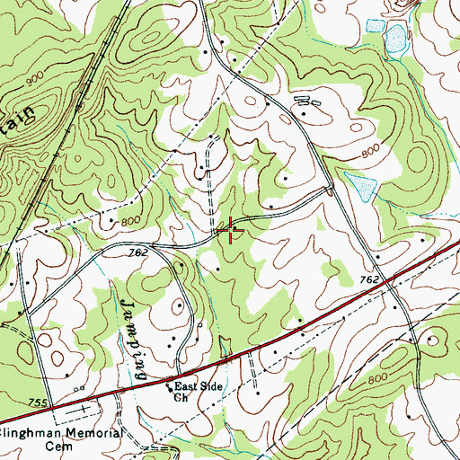 Topographic Map of Jones Cemetery, SC