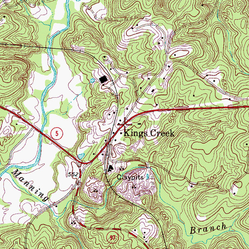 Topographic Map of Kings Creek School (historical), SC