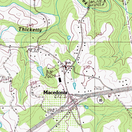 Topographic Map of Macedonia Baptist Church, SC