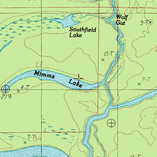 Topographic Map of Mimms Lake, AL