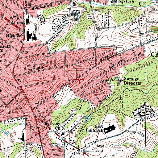 Topographic Map of McCluney Park, SC