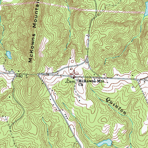Topographic Map of McGowen School (historical), SC