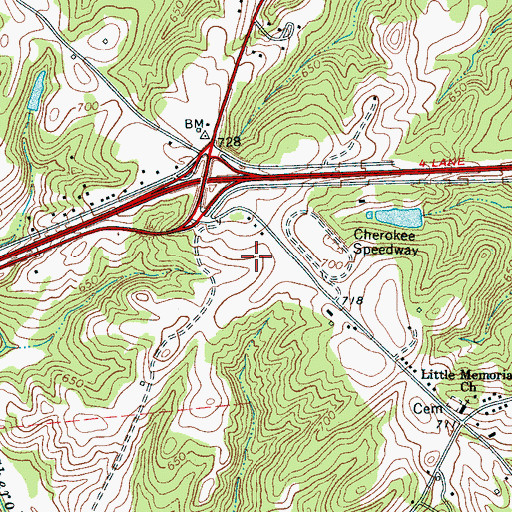 Topographic Map of Meadow Creek Industrial Center, SC