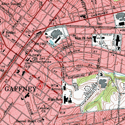 Topographic Map of Milliken Park, SC