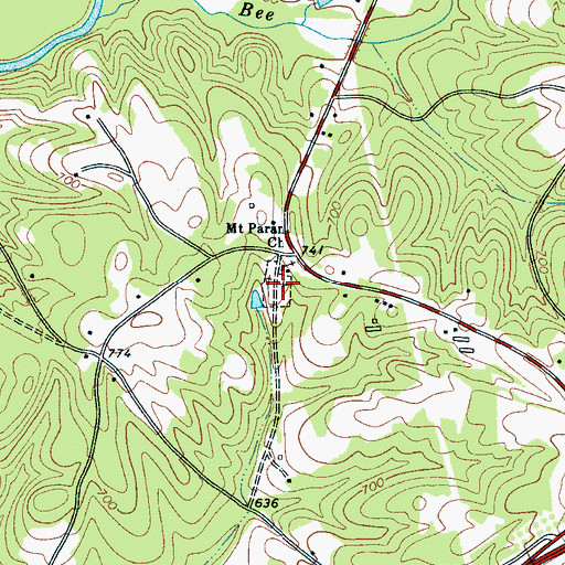 Topographic Map of Mount Paran Cemetery, SC