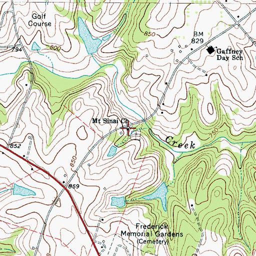 Topographic Map of Mount Sinai School (historical), SC