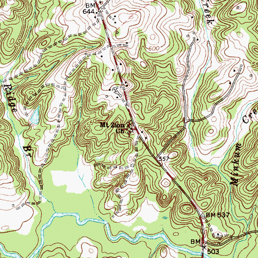 Topographic Map of Mount Zion Baptist Church Graveyard, SC
