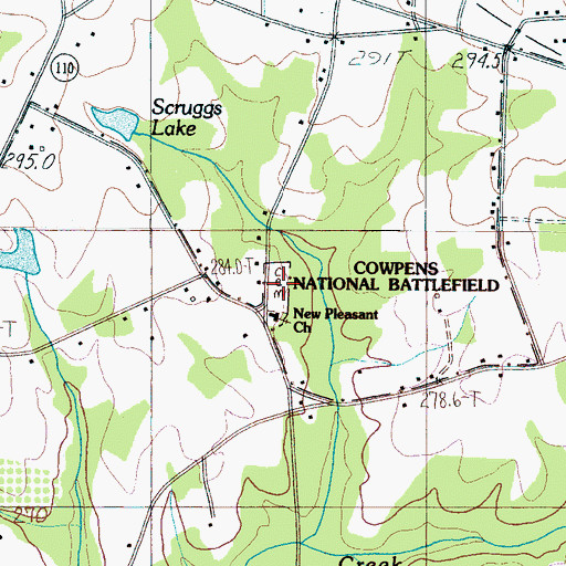 Topographic Map of New Pleasant Baptist Church Graveyard, SC