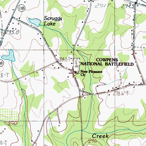 Topographic Map of New Pleasant School (historical), SC