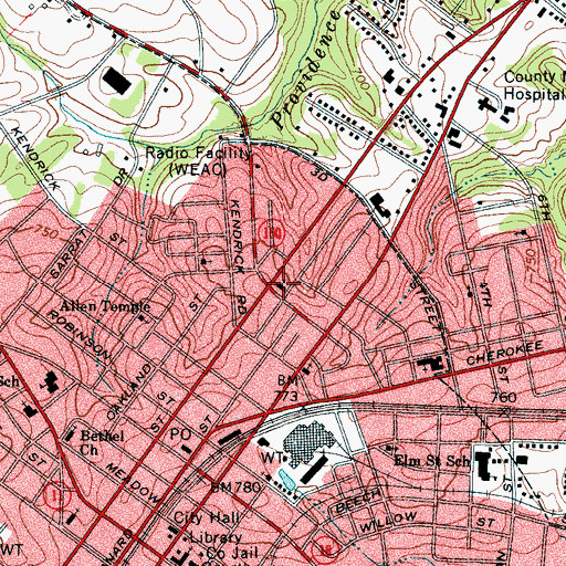 Topographic Map of Northside Baptist Church, SC