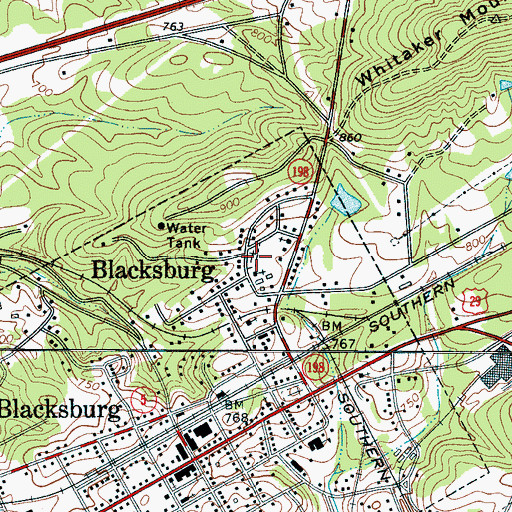 Topographic Map of Pine Grove Cemetery, SC