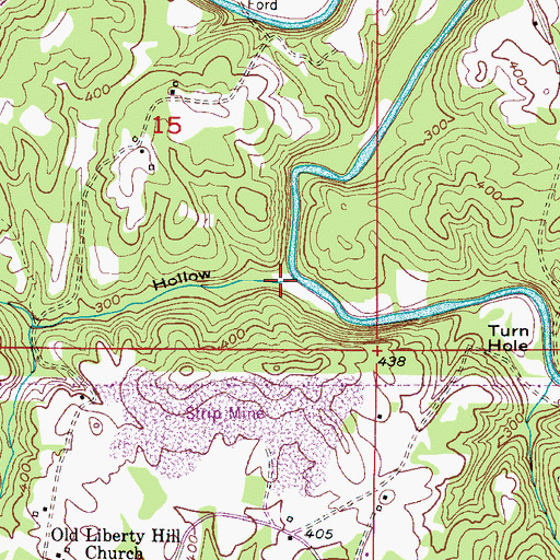 Topographic Map of Miner Hollow, AL