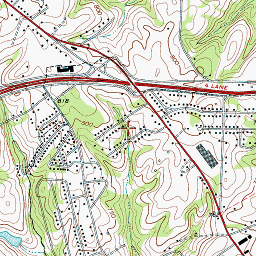 Topographic Map of Pleasant Meadows, SC