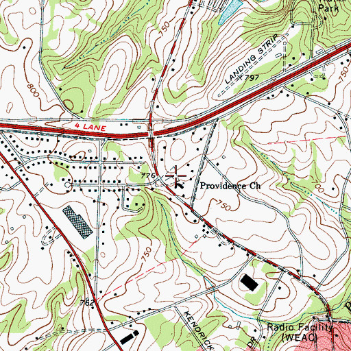 Topographic Map of Providence Baptist Church Graveyard, SC