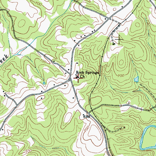 Topographic Map of Rock Springs Cemetery, SC