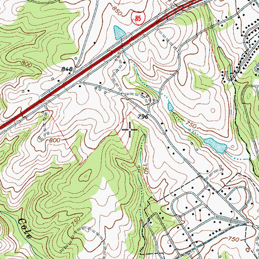 Topographic Map of Rutledge Estates, SC