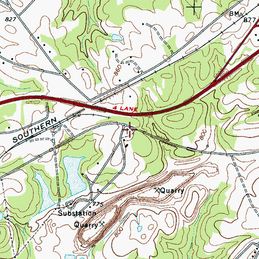 Topographic Map of Smith Cemetery, SC