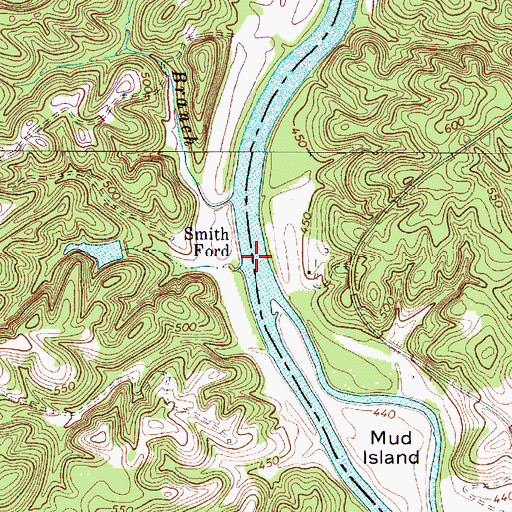 Topographic Map of Smiths Ford Ferry (historical), SC