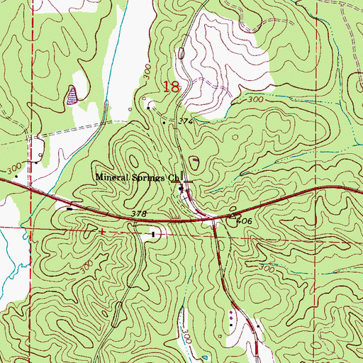 Topographic Map of Mineral Springs Church, AL